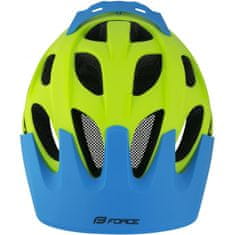 Force Přilba Raptor MTB - žlutá fluo-modrá - Velikost L-XL (58-63 cm)