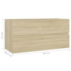 Greatstore Skříňka pod umyvadlo dub sonoma 90 x 38,5 x 45 cm dřevotříska