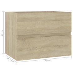 Greatstore Skříňka pod umyvadlo dub sonoma 60 x 38,5 x 45 cm dřevotříska