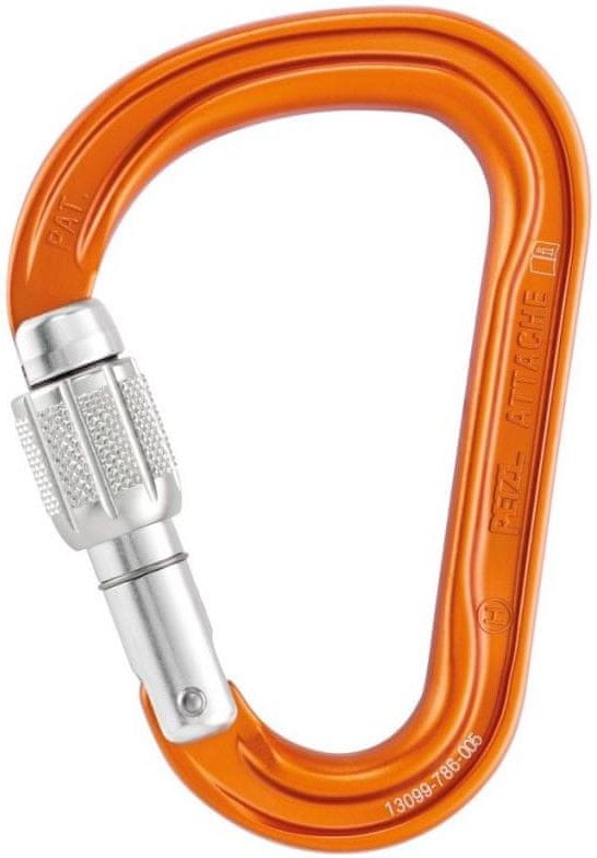 Petzl karabina Attache Screw-Lock Stříbrná/oranžová