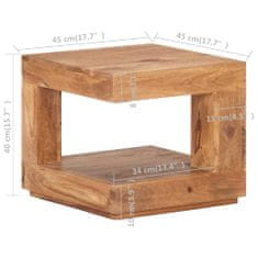 Greatstore Konferenční stolek 45 x 45 x 40 cm masivní sheeshamové dřevo