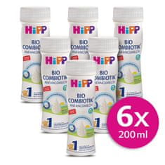 HiPP 1 BIO Combiotik Počáteční tekutá kojenecká výživa 6 x 200 ml