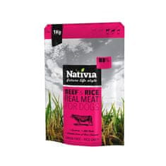 NATIVIA Real Meat - Beef&Rice kompletní krmivo pro psy s čerstvým masem 1 kg