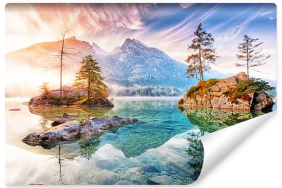 Muralo Fototapeta jezero HORY Skály Krajina 3D