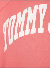 Tommy Jeans Růžová dámská mikina s kapucí Tommy Jeans S