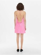 ONLY Růžové saténové krátké šaty na ramínka ONLY Primrose XL