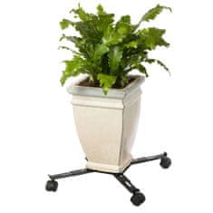 Vidaxl Nature Nastavitelný vozík na rostliny, čtyřramenný, kovový, černý