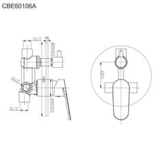 Mereo Mada sprchová baterie podomítková s přepínačem, Mbox, kulatý kryt CBQ60106MA - Mereo