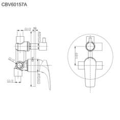 Mereo Mada sprchová baterie podomítková s trojcestným přepínačem, kulatý kryt CBQ60157MA - Mereo