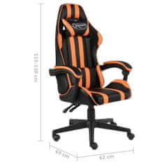 Greatstore Herní židle černo-oranžová umělá kůže