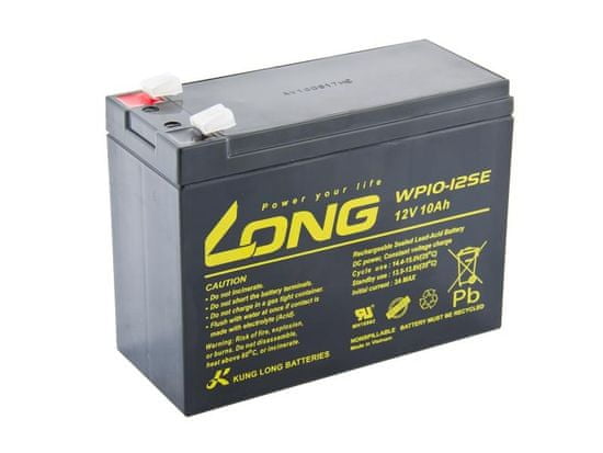 Long Long 12V 10Ah olověný akumulátor DeepCycle AGM F2 (WP10-12SE)