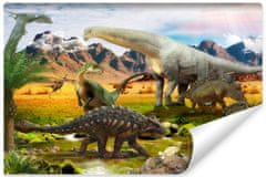 Muralo Fototapeta pro děti DINOSAUŘI 3D řeka 270x180