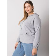 RELEVANCE Dámská mikina melanžová plus size KAYLEE šedá RV-BL-7179.27_381285 Univerzální