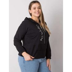 RELEVANCE Dámská mikina hladká plus size ELISA černá RV-BL-7179.27_381219 Univerzální