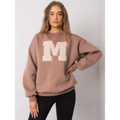 Ex moda Dámská mikina bavlněná ARMELLE tmavě béžová EM-BL-617-1.34X_377482 L-XL