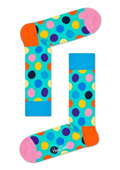 Happy Socks Tyrkysové ponožky Happy Socks s barevnými puntíky, vzor Big Dot - M-L (41-46)