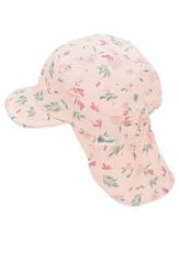 Sterntaler čepice s kšiltem a plachetkou dívčí bio bavlna UV 15+ květiny, růžový 1412221, 49