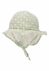 Sterntaler klobouček s plachetkou baby UV 15+ dívčí, zavazovací, zelený, kytičky 1402224, 43