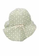 Sterntaler klobouček s plachetkou baby UV 15+ dívčí, zavazovací, zelený, kytičky 1402224, 43