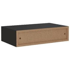 Greatstore Nástěnné police se zásuvkami 2 ks černé 40 x 23,5 x 10 cm MDF