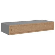 Vidaxl Nástěnné police se zásuvkou 2 ks šedé 60 x 23,5 x 10 cm MDF