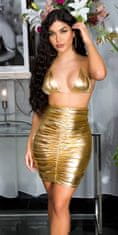 Amiatex Dámská sukně 79873, zlatá, UNIVERZáLNí