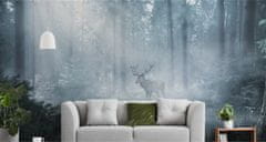 Muralo Fototapeta do obývacího pokoje les v mlze JELEN 3D