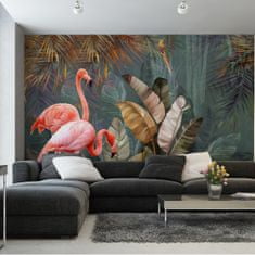 Muralo Fototapeta do obývacího pokoje plameňáci Rostliny 3D 360x240