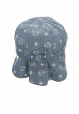 Sterntaler čepička oboustranná, chlapecká s plachetkou UV 50+ modrá, sloni 1602233, 45
