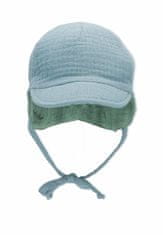 Sterntaler čepička oboustranná, chlapecká, zavazovací, Bio bavlna, s plachetkou UV 50+ modrá, zelená 1602227, 43