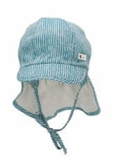 Sterntaler čepička baby chlapecká, zavazovací, s plachetkou, UV 50+, modrá, bílý proužek 1612230, 41