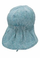 Sterntaler čepička baby chlapecká, zavazovací, s plachetkou, UV 50+, modrá, bílý proužek 1612230, 41