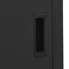 Greatstore Kancelářská skříň s posuvnými dveřmi antracit 90x40x180 cm ocel