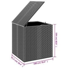 Vidaxl Zahradní úložný box PE ratan 100 x 97,5 x 104 cm černý