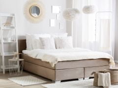Beliani Kontinentální postel, CONSUL, béžová, 160x200 cm