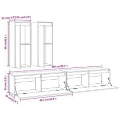 Vidaxl TV skříňky 4 ks medově hnědé masivní borové dřevo