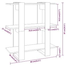 Vidaxl Knihovna / dělicí stěna kouřový dub 80 x 30 x 87 cm