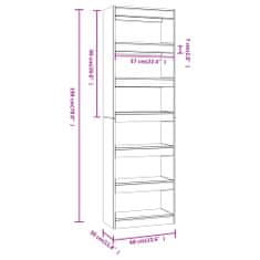 Vidaxl Knihovna / dělicí stěna bílá s vysokým leskem 60 x 30 x 198 cm
