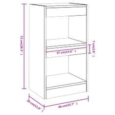 Vidaxl Knihovna / dělicí stěna bílá 40 x 30 x 72 cm