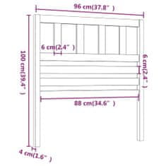 Greatstore Čelo postele černé 96 x 4 x 100 cm masivní borovice