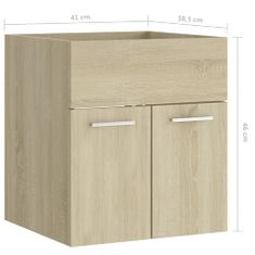 Vidaxl Skříňka pod umyvadlo dub sonoma 41x38,5x46 cm kompozitní dřevo