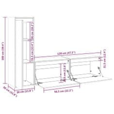 Vidaxl TV skříňky 3 ks bílé masivní borové dřevo