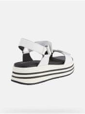 Geox Černo-bílé dámské kožené sandály na platformě Geox Kency 41