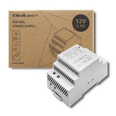 Qoltec Napájecí zdroj na lištu DIN 54W | 12V | 4,5A | Šedý