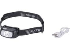 Extol Light Čelovka (43181) 130lm CREE XPG, nabíjecí, USB, dosvit 40m, 5W CREE XPG LED