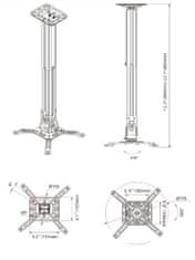 Nort Bayou T817-60 držák projektoru na strop