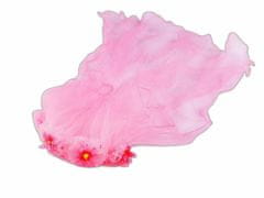 Kraftika 1ks růžová sv. čelenka s květy a závojem