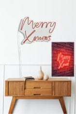 ASIR GROUP ASIR Dekorativní nástěnný nápis MERRY X MAS s led podsvícením červená