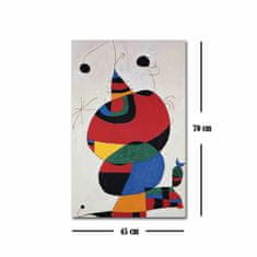 ASIR GROUP ASIR Obraz na plátně reprodukce ŽENA, PTÁK, HVĚZDA J. MIRÓ 45 cm