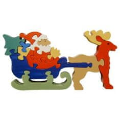 Artspect Dřevěné puzzle - Santa Claus na saních